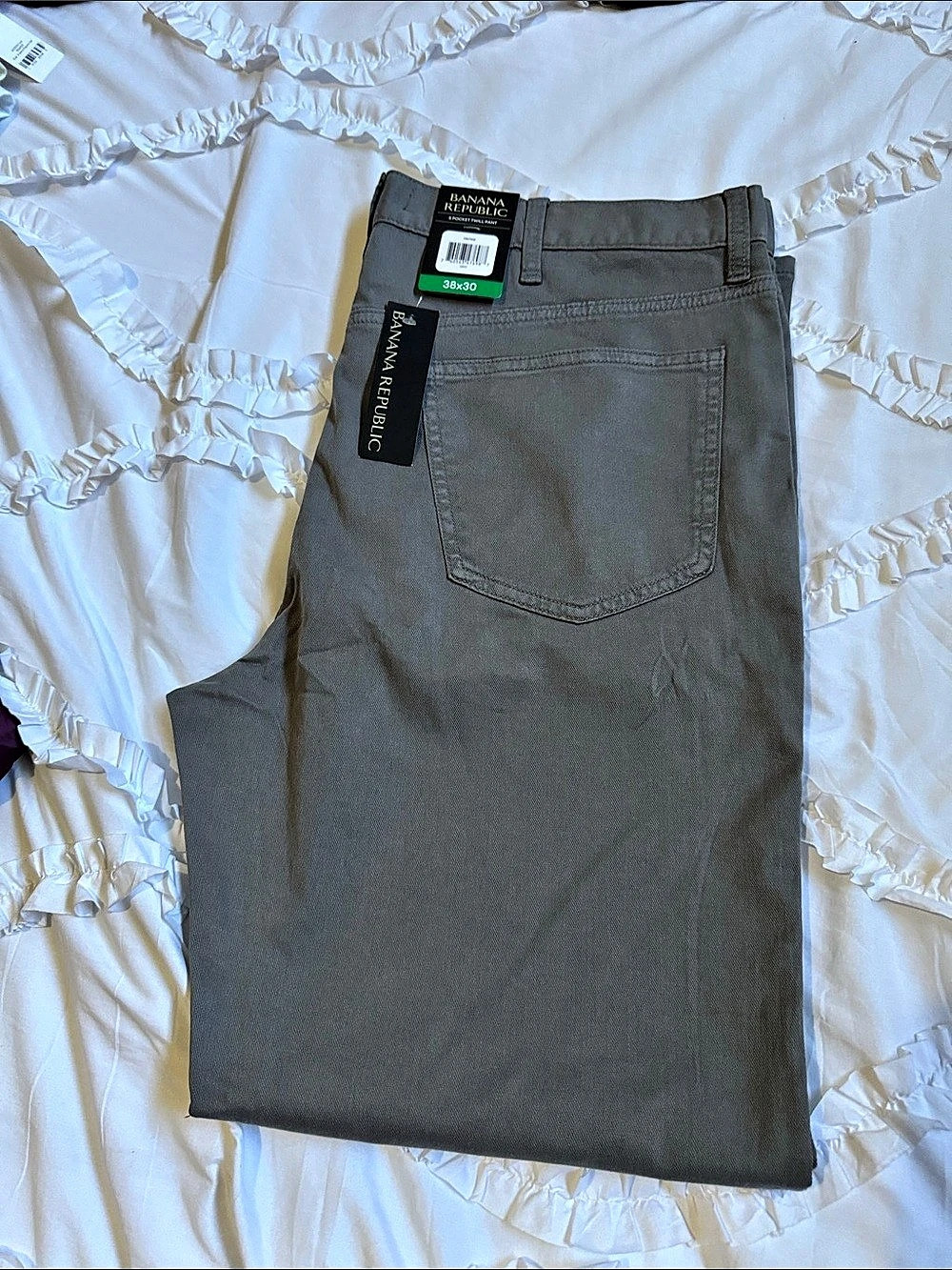 Banana Republic 5 Pocket Twill Pant Slim Twill Pants Gray Waist 38x30 NWT